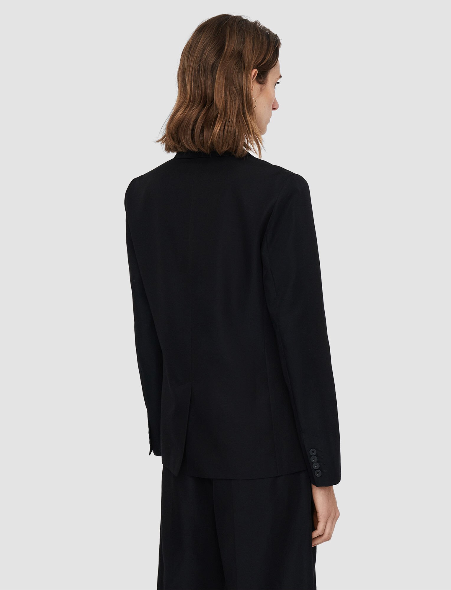 Joseph, Soft Cotton Silk Belmore Jacket, in Black